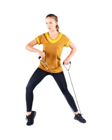 DITCHIL LEGGINGS ESPORTIVAS INTENT LG00815-642 PRETAS COM FAIXA AMARELA NEGRO
