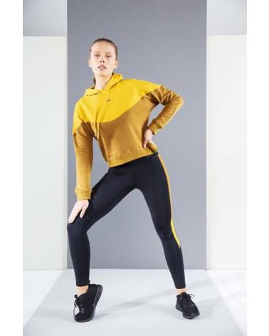 DITCHIL LEGGINGS ESPORTIVAS INTENT LG00815-642 PRETAS COM FAIXA AMARELA NEGRO