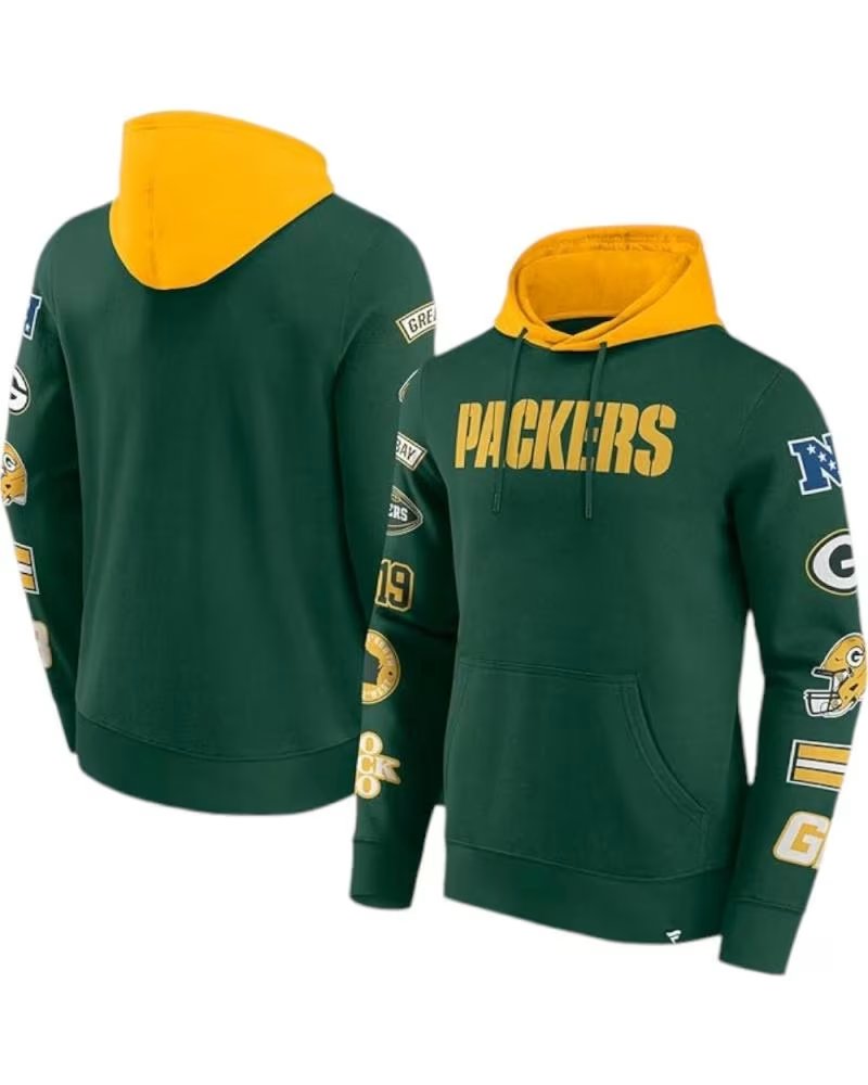 FANATICS GREEN BAY PACKERS HOODIE GREEN - MODEL 02K6-965L-7T-NRC VERDE