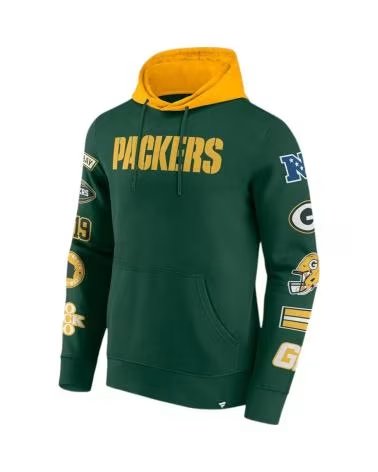 FANATICS GREEN BAY PACKERS HOODIE GREEN - MODEL 02K6-965L-7T-NRC VERDE