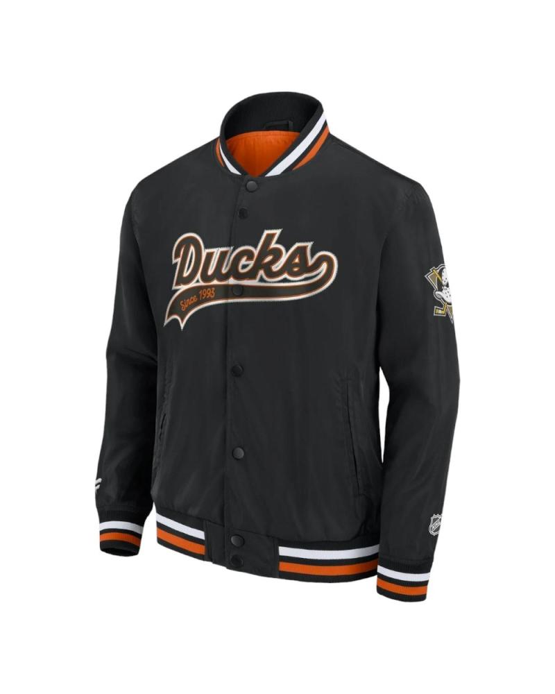 VESTE FANATICS ANAHEIM DUCKS VARSITY SATEEN NOIRE 00SH-03P5 NEGRO