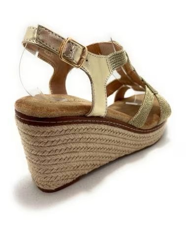 KISS LEISS SANDALES COMPENSÉES AVEC DÉTAIL CERCLES ET BOUCLE AMARILLO