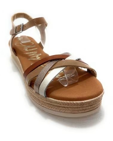 OH MY SANDALS SANDALIA CUÑA TIRAS MULTICOLOR EN PIEL VARIOS COLORES