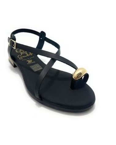 OH MY SANDALS SANDÁLIAS RASTEIRAS DE DEDO COM DETALHE NEGRO