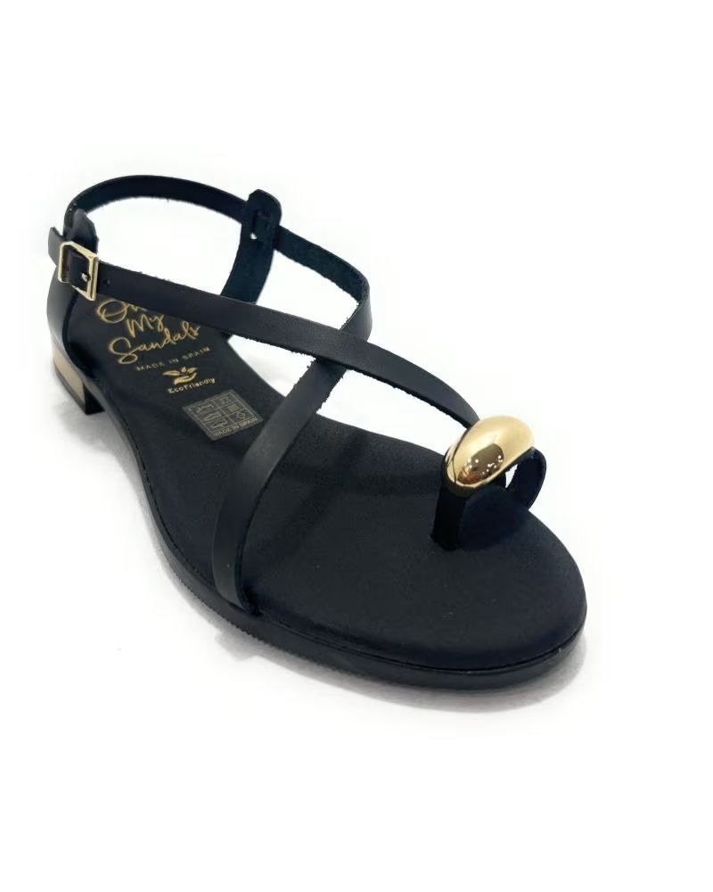 OH MY SANDALS SANDÁLIAS RASTEIRAS DE DEDO COM DETALHE NEGRO
