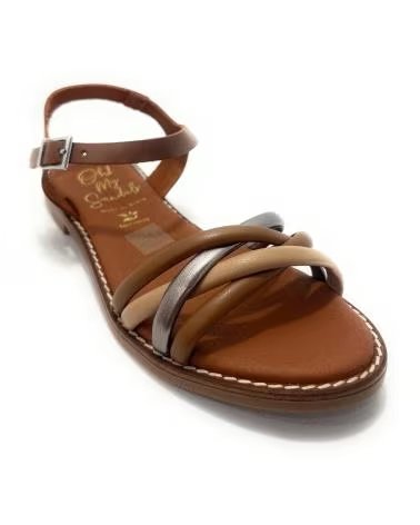 OH MY SANDALS SANDALIA PLANA CON TIRAS MULTICOLOR Y CIERRE DE HEBILLA NEGRO