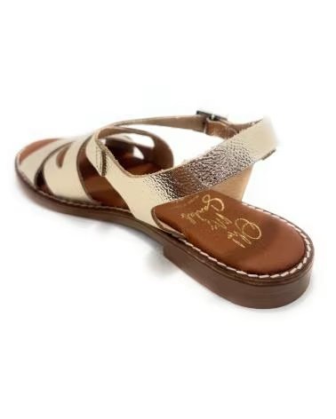 OH MY SANDALS FLACHE LEDERSANDALE MIT RIEMCHEN UND SCHNALLE GELB AMARILLO