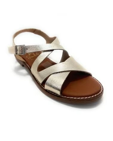 OH MY SANDALS SANDÁLIA PLATA EM PELE COM TIRAS E FIVELA AMARELO AMARILLO