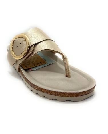 MYSOFT SANDALE CONFORT AVEC BOUCLE ET ENTRE-DOIGT PLATEADO