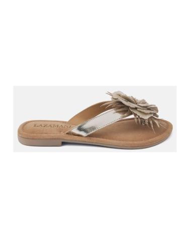 Sandalias-de-vestir-para-mujer-LAZAMANI-SANDALIAS-DE-PIEL-CON-ADORNO-DE-FLOR-GOLD