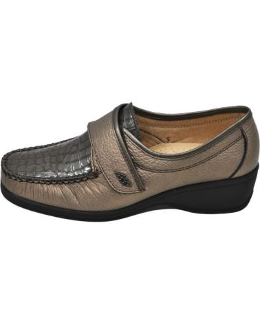 Mocasines de Mujer LUMEL - MOCASIN APERTURA VELCRO MUY ANCHO PLANTILLA EXTRA TAUPE-BRONCE