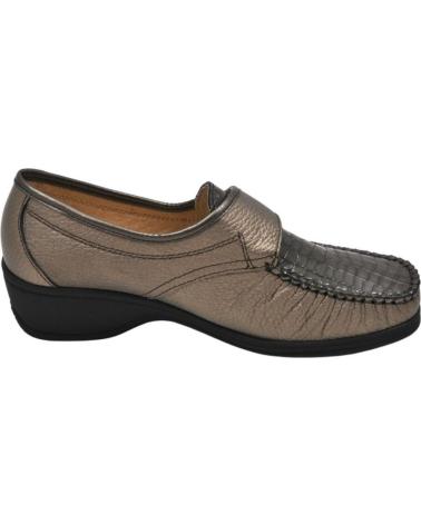 Mocasines de Mujer LUMEL - MOCASIN APERTURA VELCRO MUY ANCHO PLANTILLA EXTRA TAUPE-BRONCE
