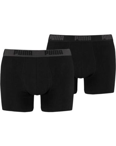PUMA BOXERS BASIQUES NOIRS - LOT DE 2 RÉF. 521015001-230 BLACK
