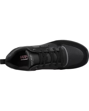 SKECHERS DAMEN SNEAKER BILLION SUBTLE SPOTS BLACK DURALEATHER LEOPARD TRIM 155616 BBK
