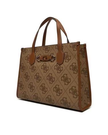 BOLSO TOTE GUESS IZZY 200900032010 MARRÓN LATTE LOGO LTD