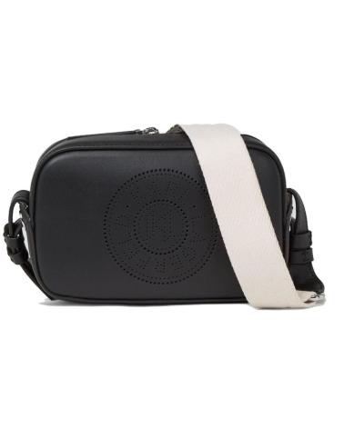 KARL LAGERFELD CIRCLE CAMERA BAG PERFORIERTE UMHÄNGETASCHE SCHWARZ BLACK