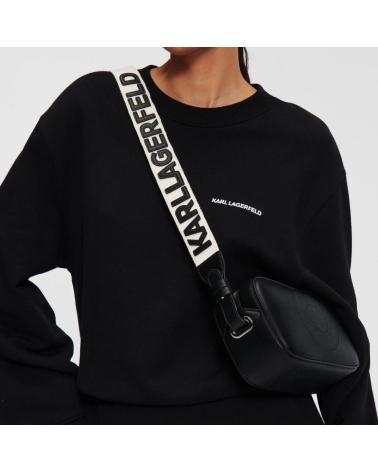 KARL LAGERFELD CIRCLE CAMERA BAG PERFORIERTE UMHÄNGETASCHE SCHWARZ BLACK