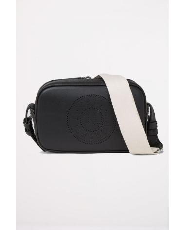 KARL LAGERFELD CIRCLE CAMERA BAG PERFORIERTE UMHÄNGETASCHE SCHWARZ BLACK