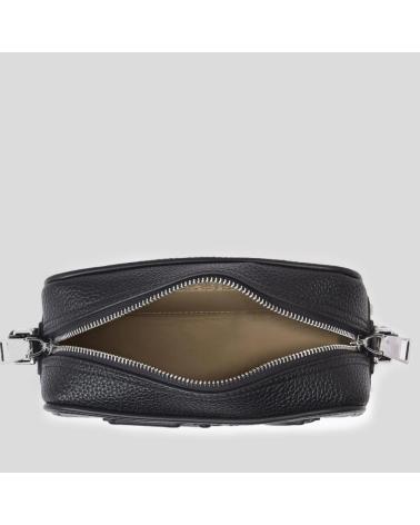 KARL LAGERFELD SQUARE CAMERA BAG GENARBTES LEDER UMHÄNGETASCHE SCHWARZ BLACK