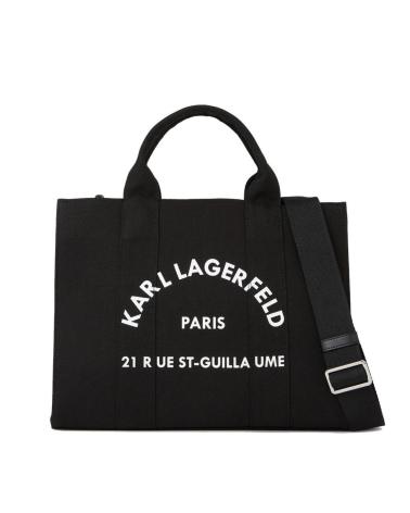 BOLSA TOTE KARL LAGERFELD RSG SQUARE MEDIUM PRETA BLACK