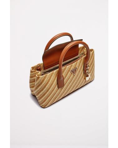 GUESS SIMONA KLEINE SATCHEL-TASCHE IN HELLBRAUN NTC NTC