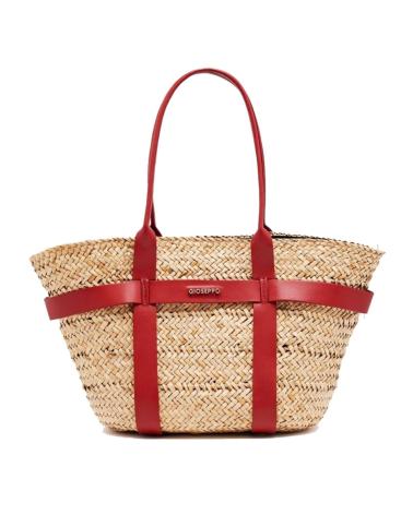 GIOSEPPO WYOCENA 75519-PCUERO: BAST-KORB MIT FUTTER UND BRAUNEN LEDERDETAILS CUERO