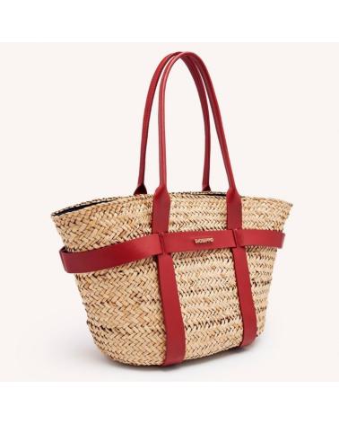 GIOSEPPO WYOCENA 75519-PCUERO: BAST-KORB MIT FUTTER UND BRAUNEN LEDERDETAILS CUERO