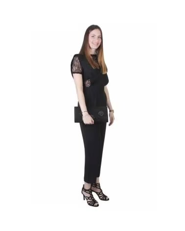 EZZIO BOLSA DE MÃO EZZIO B7093 COM CORRENTE NEGRO