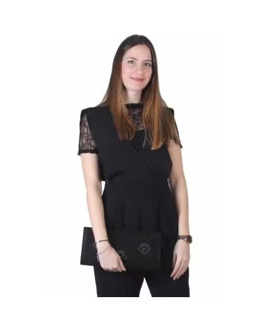 EZZIO BOLSA DE MÃO EZZIO B7093 COM CORRENTE NEGRO