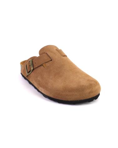 AUTENTI 355 ZUECOS O MULES DE MUJER ANTE SERRAJE MARRON