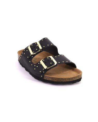 AUTENTI 13843 ZUECOS O MULES DE MUJER NEGRO PIEL CUERO