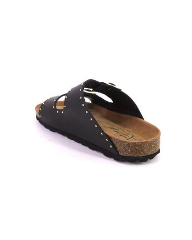 AUTENTI 13843 ZUECOS O MULES DE MUJER NEGRO PIEL CUERO