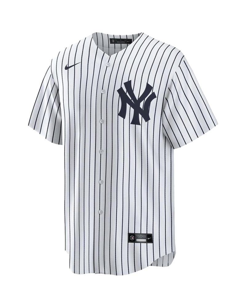 MAILLOT RÉPLIQUE BASEBALL MLB NEW YORK YANKEES BLANC RAYÉ NIKE FANATICS BLANCO