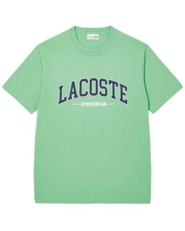 T-SHIRT LACOSTE DE MANGA CURTA VERDE COM LOGÓTIPO ESTAMPADO PARA HOMEM VERDE