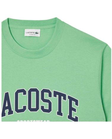 LACOSTE SHORT SLEEVE T-SHIRT GREEN WITH PRINTED LOGO FOR MEN VERDE