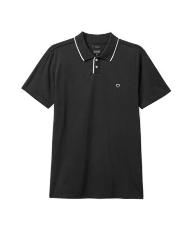 BRIXTON MOD FLEX SHORT SLEEVE POLO BLACK WITH MULTICOLOR DETAILS MULTICOLOR