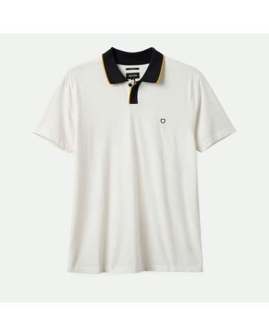 BRIXTON MOD FLEX SHORT SLEEVE POLO OFF-WHITE WITH MULTICOLOR DETAILS MULTICOLOR