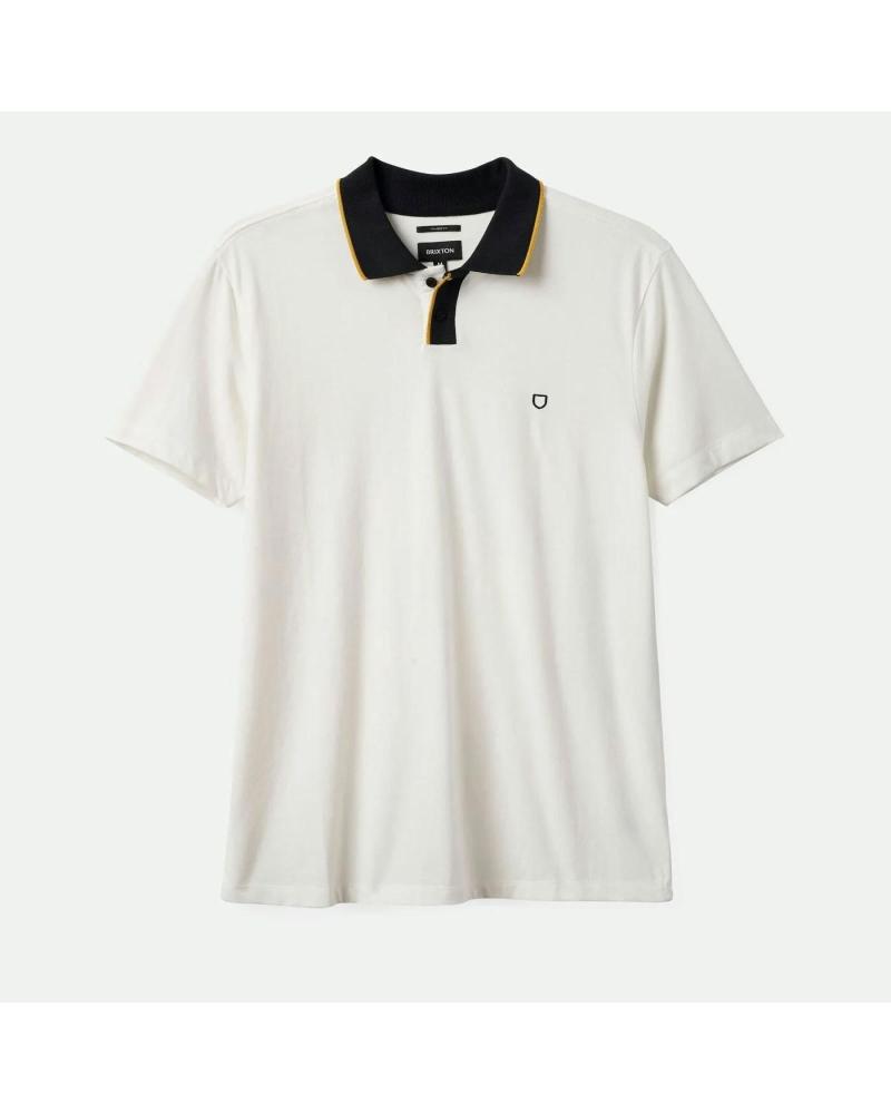 BRIXTON MOD FLEX KURZARM-POLO OFF-WHITE MIT MEHRFARBIGEN DETAILS MULTICOLOR