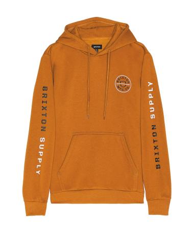 SWEAT À CAPUCHE BRIXTON CREST HOOD GDBWB BRUN CLAIR MULTICOLOR