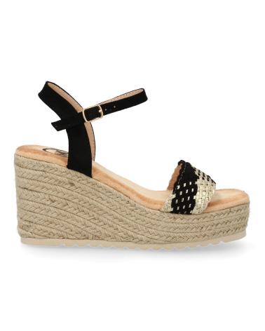 PUNTOSALAO SANDALIAS DE CUNA EN YUTE HEBILLA PARA MUJER COLOR NEGRO KK- VARIOS COLORES