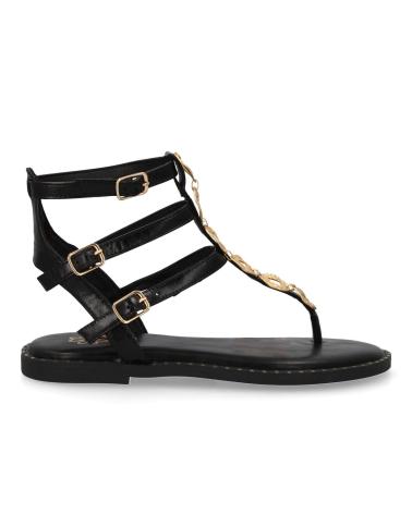 PUNTOSALAO SANDALIAS PLANAS COMODAS PARA MUJER HEBILLAS COLOR NEGRO AA- VARIOS COLORES