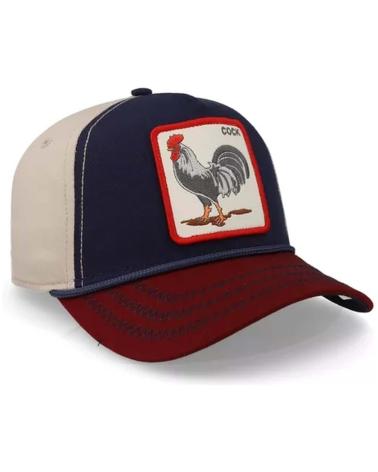 GOORIN BROS TRUCKER CAP COCK MARINEBLAU UND GRANATROT MIT HAHN-PATCH AZUL