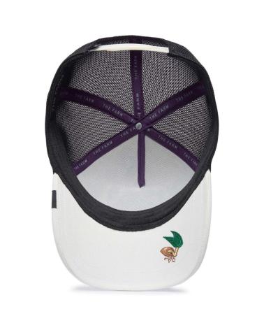 BONÉ TRUCKER GOORIN BROS CHICK BRANCO COM ABA ROXA E PATCH PINTINHO BLANCO