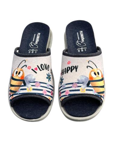 Zapatillas-de-estar-por-casa-de-mujer-PLUMAFLEX-ZAPATILLAS-CASA-12404-ABEJA-FELIZ-VARIOS-COLORES