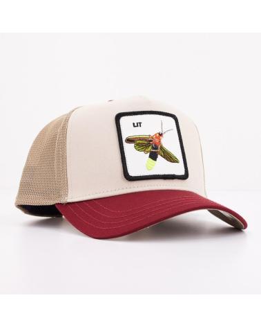 CAPPELLINO TRUCKER GOORIN BROS MODELLO LIT BEIGE E BORDEAUX BRI