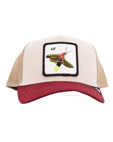 CAPPELLINO TRUCKER GOORIN BROS MODELLO LIT BEIGE E BORDEAUX BRI