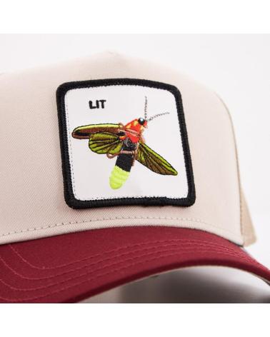 CAPPELLINO TRUCKER GOORIN BROS MODELLO LIT BEIGE E BORDEAUX BRI