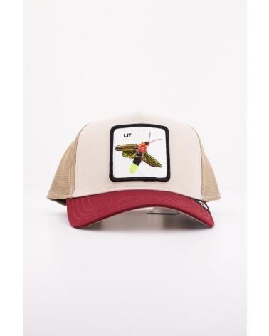 CAPPELLINO TRUCKER GOORIN BROS MODELLO LIT BEIGE E BORDEAUX BRI