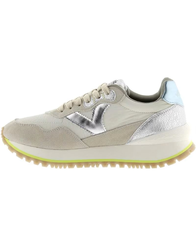 VICTORIA ZAPATILLAS MUJER MODELO VIENTO NYLON SERRAJE META COLOR BEIS BEIGE