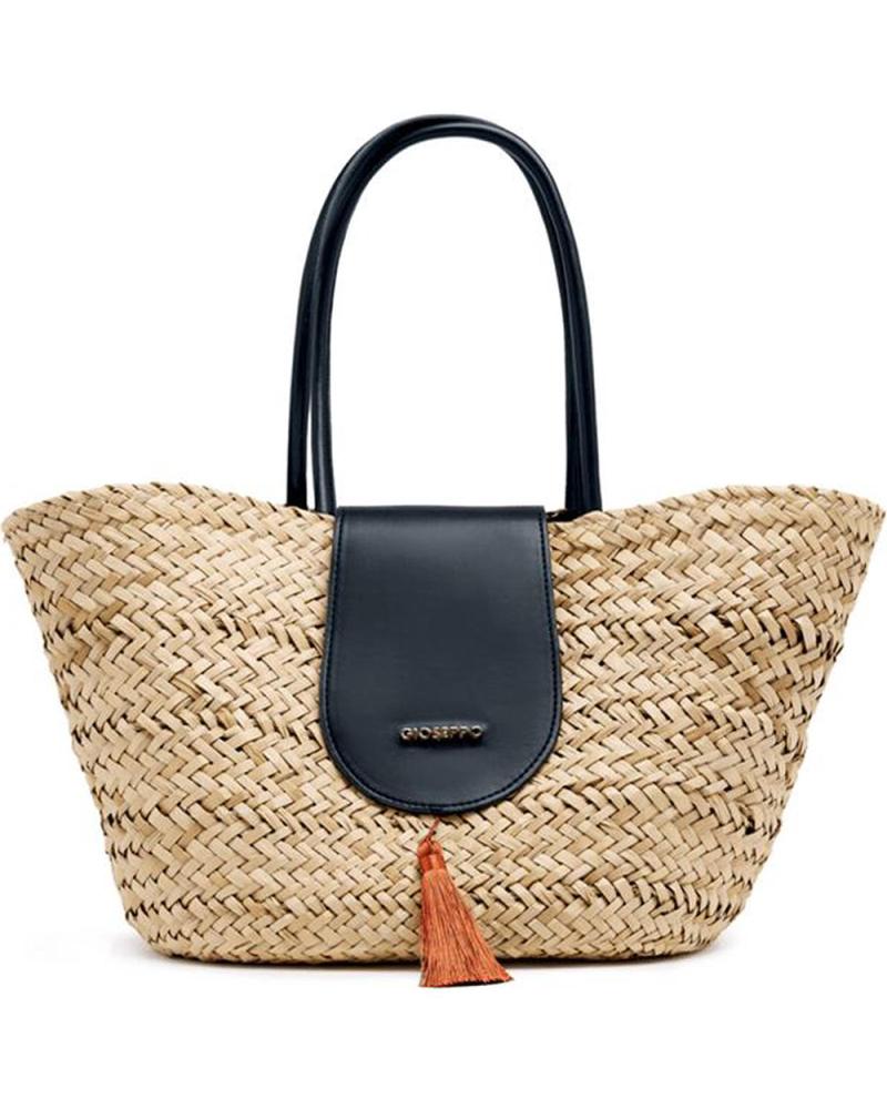 GIOSEPPO STRANDTASCHE YARMOUTH 75495 - BEIGE MIT FRANSEN UND SCHWARZEN HENKELN BLACK